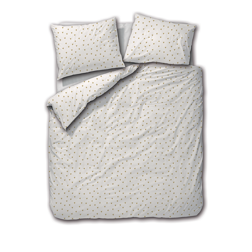 Golden hearts overtrek percale katoen